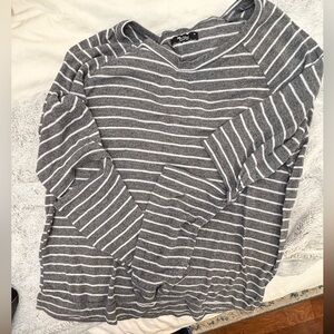 Michael Lauren Charcoal and White Striped Top